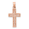 Lex & Lu 14k Rose Gold Polished Braided Cross Pendant - 3 - Lex & Lu