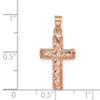 Lex & Lu 14k Rose Gold Polished Braided Cross Pendant - 4 - Lex & Lu