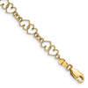Lex & Lu 14k Yellow Gold Cut-Out and Polished Double Heart Link Bracelet - Lex & Lu