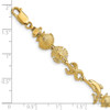 Lex & Lu 14k Yellow Gold Dolphin and Sea Shells Bracelet - 3 - Lex & Lu