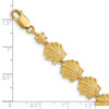 Lex & Lu 14k Yellow Gold Scallop Shell Bracelet LALFB1678-7.25 - 3 - Lex & Lu