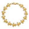 Lex & Lu 14k Yellow Gold Polished Mini Sea Turtle Link Bracelet - 4 - Lex & Lu