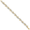 Lex & Lu 14k Yellow Gold w/Rhodium and D/C Fancy Heart Link Bracelet - 2 - Lex & Lu