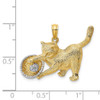 Lex & Lu 14k Yellow Gold w/Rhodium Cat Playing with Yarn in Basket Charm - 4 - Lex & Lu