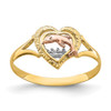 Lex & Lu 14k Yellow and Rose Gold w/Rhodium Dolphin in Heart Ring Size 7 - Lex & Lu