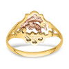 Lex & Lu 14k Yellow and Rose Gold w/Rhodium Double Dolphin Ring Size 6 - 6 - Lex & Lu