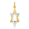 Lex & Lu 14 Yellow Gold w/RhodiumElongated Jewish Star of David Charm - Lex & Lu