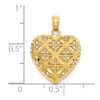 Lex & Lu 14k Yellow Gold Polished 3D Heart Pendant - 4 - Lex & Lu