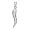 Lex & Lu 14k White Gold Large Italian Horn Pendant - 3 - Lex & Lu