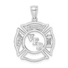 Lex & Lu 14k White Gold VFD Member Shield Charm - Lex & Lu