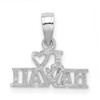 Lex & Lu 14k White Gold I Heart Hawaii Pendant - 4 - Lex & Lu