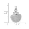 Lex & Lu 14k White Gold Scallop Shell Pendant LALK2968W - 3 - Lex & Lu