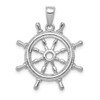 Lex & Lu 14k White Gold Ship Wheel Pendant LALK3071W - Lex & Lu