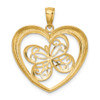 Lex & Lu 14k Yellow Gold w/Rhodium Butterfly in Heart Charm LALK3247 - 4 - Lex & Lu