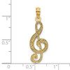 Lex & Lu 14k Yellow Gold Clef Note Charm - 3 - Lex & Lu