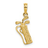 Lex & Lu 14k Yellow Gold Golf Bag w/Clubs Charm - Lex & Lu