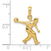 Lex & Lu 14k Yellow Gold Male Bowling Charm - 3 - Lex & Lu