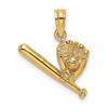 Lex & Lu 14k Yellow Gold Baseball, Bat and Glove Charm - Lex & Lu