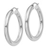Lex & Lu Sterling Silver w/Rhodium 5mm Round Hoop Earrings LAL23769 - 2 - Lex & Lu
