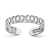 Lex & Lu 14k White Gold X and O Pattern Toe Ring - Lex & Lu