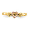 Lex & Lu 14k TT Rose and Yellow Gold Hearts Ring Size 6 - 5 - Lex & Lu
