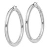 Lex & Lu Sterling Silver w/Rhodium 5mm Round Hoop Earrings LAL23771 - 2 - Lex & Lu