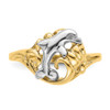 Lex & Lu 14k Two-tone Gold Dolphin Wave Ring Size 6 LALK3923 - 5 - Lex & Lu