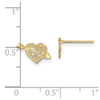 Lex & Lu 14k Yellow Gold Polished Arrow and Heart Post Earrings - 4 - Lex & Lu