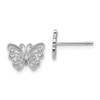 Lex & Lu 14k White Gold Butterfly Post Earrings - Lex & Lu