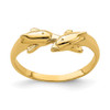 Lex & Lu 14k Yellow Gold Dolphin Kissing Dolphin Ring Size 6.5 - Lex & Lu