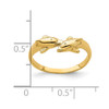 Lex & Lu 14k Yellow Gold Dolphin Kissing Dolphin Ring Size 6.5 - 3 - Lex & Lu