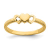 Lex & Lu 14k Yellow Gold Solid Heart with D/C Hearts Ring Size 6.5 - Lex & Lu