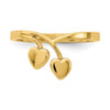 Lex & Lu 14k Yellow Gold Double Heart Drop V Ring Size 6 - 5 - Lex & Lu