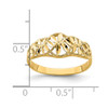 Lex & Lu 14k Yellow Gold D/C Cut-Out Vine and Leaf Design Dome Ring Size 7.5 - 4 - Lex & Lu