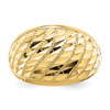 Lex & Lu 14k Yellow Gold D/C Lattice Pattern Dome Ring Size 6.5 - 5 - Lex & Lu