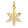 Lex & Lu 14k Yellow Gold Polished Snowflake Charm - Lex & Lu