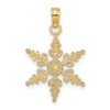 Lex & Lu 14k Yellow Gold Polished Snowflake Charm - 4 - Lex & Lu