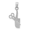 Lex & Lu 14k White Gold Texuted Hairdresser Comb and Scissors Charm - 4 - Lex & Lu