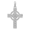 Lex & Lu 14k White Gold D/C Celtic Cross Pendant - Lex & Lu