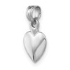 Lex & Lu 14k White Gold Polished Heart Pendant - 4 - Lex & Lu