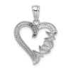 Lex & Lu 14k White Gold Heart w/Mom On Left Side Charm - 3 - Lex & Lu