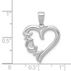 Lex & Lu 14k White Gold Heart w/Mom On Left Side Charm - 4 - Lex & Lu