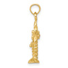 Lex & Lu 14k Gold Polished and Textured Double Palm Trees Pendant - 2 - Lex & Lu