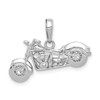 Lex & Lu 14k White Gold Gold Polished and Textured 3D Motorcycle Pendant - Lex & Lu