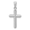 Lex & Lu 14k White Gold Polished Cross With Stripped Border Pendant LALK5447W - Lex & Lu