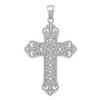 Lex & Lu 14k White Gold Polished Large Rope Frame Filigree Cross Pendant - Lex & Lu