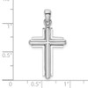 Lex & Lu 14k White Gold 2D Beveled Stick Cross Charm - 3 - Lex & Lu