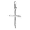 Lex & Lu 14k White Gold Polished Stick Cross With Tapered Ends Pendant - Lex & Lu
