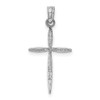 Lex & Lu 14k White Gold Polished Stick Cross With Tapered Ends Pendant - 3 - Lex & Lu