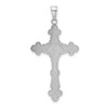 Lex & Lu 14k White Gold Polished Textured INRI Crucifix Fleur de Lis Pendant - 3 - Lex & Lu